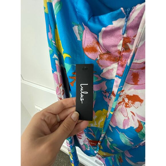 NWT Lulu's Floral Blue Dress Size S - Picture 7 of 9